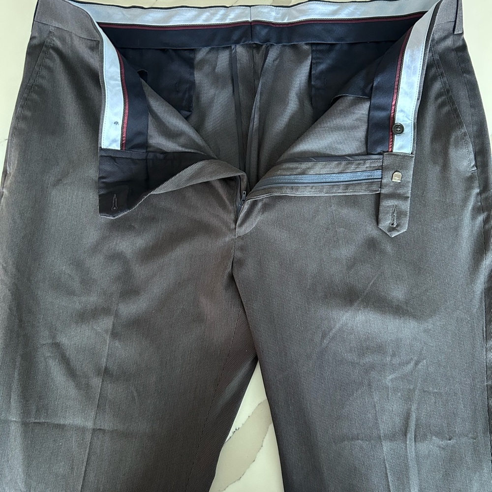 Roundtree & Yorke Navy Check Dress Pants 42x30